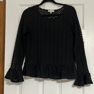 Neiman Marcus size S black top long sleeved